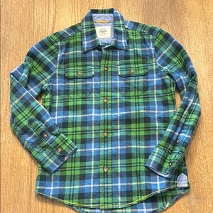 Mini Boden- Size 6-7 Green Plaid Flannel Shirt
